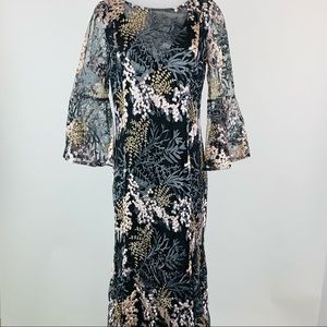 Belle Badgley Mischka Embroidered Sheer Dress 8